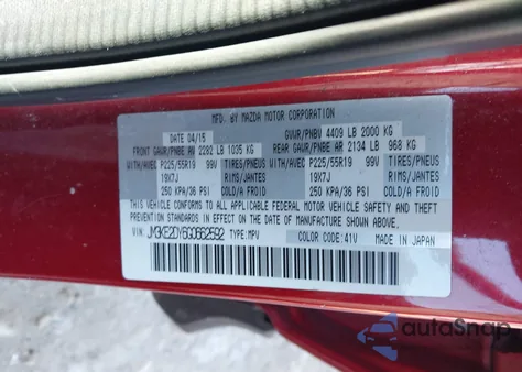 2016 Mazda Cx-5 Grand Touring z USA, uszkodzony, nr VIN JM3KE2DY6G0662592